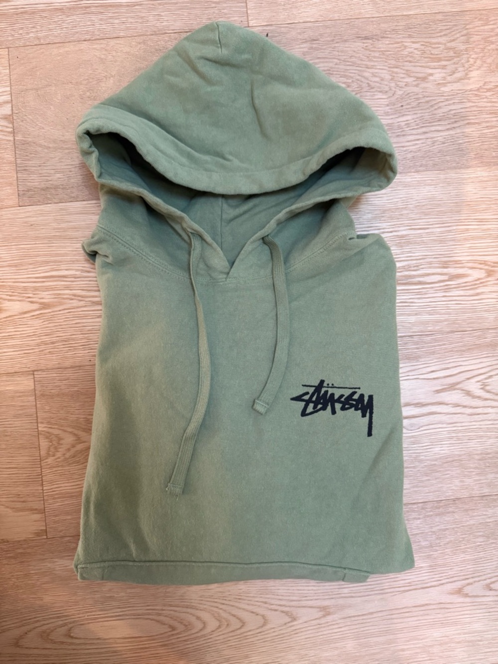 Stussy Green Heavyweight Sweatshirt Hoodie med NWOT